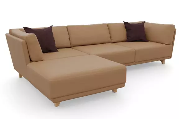 Leder-Ecksofa Vila Eiche hell Sand764 