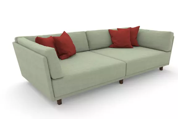 Big Sofa Vila mit vintage Stoff in grün