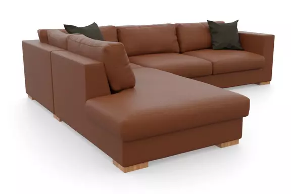 Leder-Ecksofa Laguna Eiche Terra507