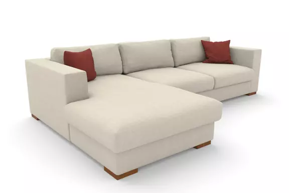 Ecksofa Longchair Laguna Stoff creme