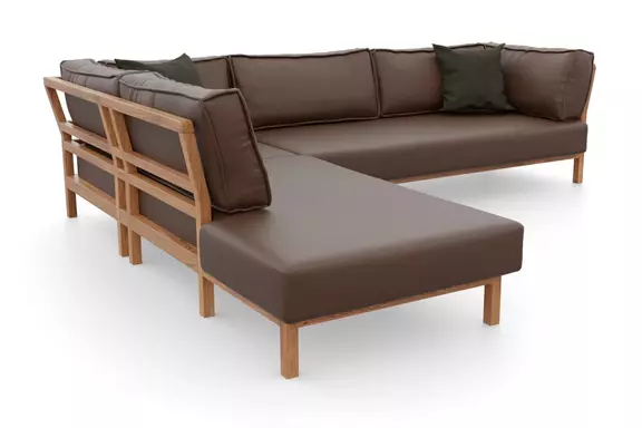 Leder-Ecksofa Spring Eiche Nougat528