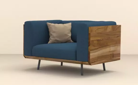 Sessel Viana blauer Stoff