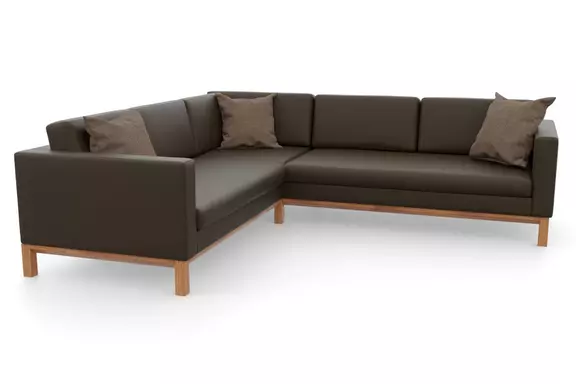 Leder-Ecksofa Delgano Eiche Pinecone26 