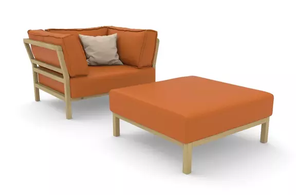 Polsterhocker Spring Stoff orange