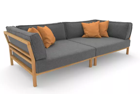 Big Sofa Spring mit Stoffbezug grau 