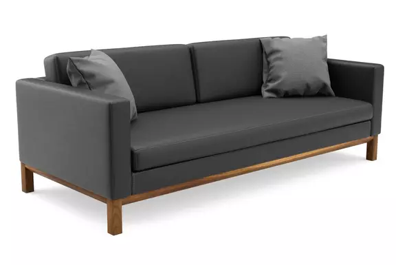 Ledersofa Delgano Leder Schwarz 111