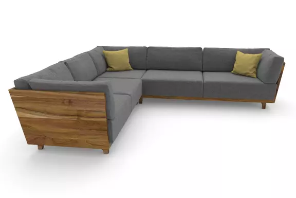 Ecksofa Victoria Stoff grau
