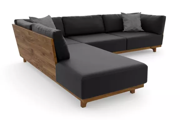 Leder-Ecksofa Vitoria Nussbaum Kunstleder Onyx52
