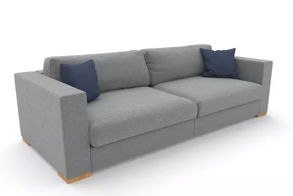 3-Sitzer Laguna Stoff grau Eiche